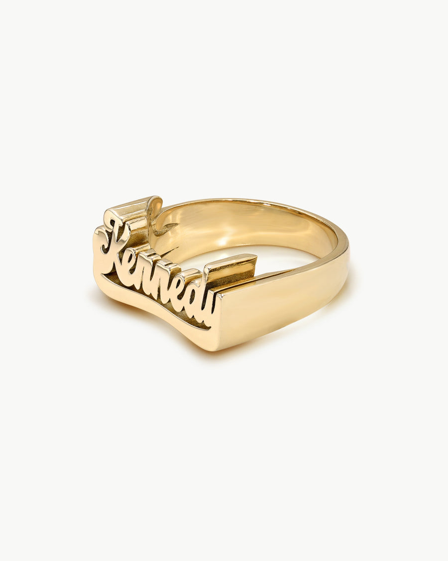 Amazon.com: 14k Gold Custom Name Ring - Personalized Name Ring - Letter Ring  - Gold Name Ring - Gold Initial Ring : Handmade Products